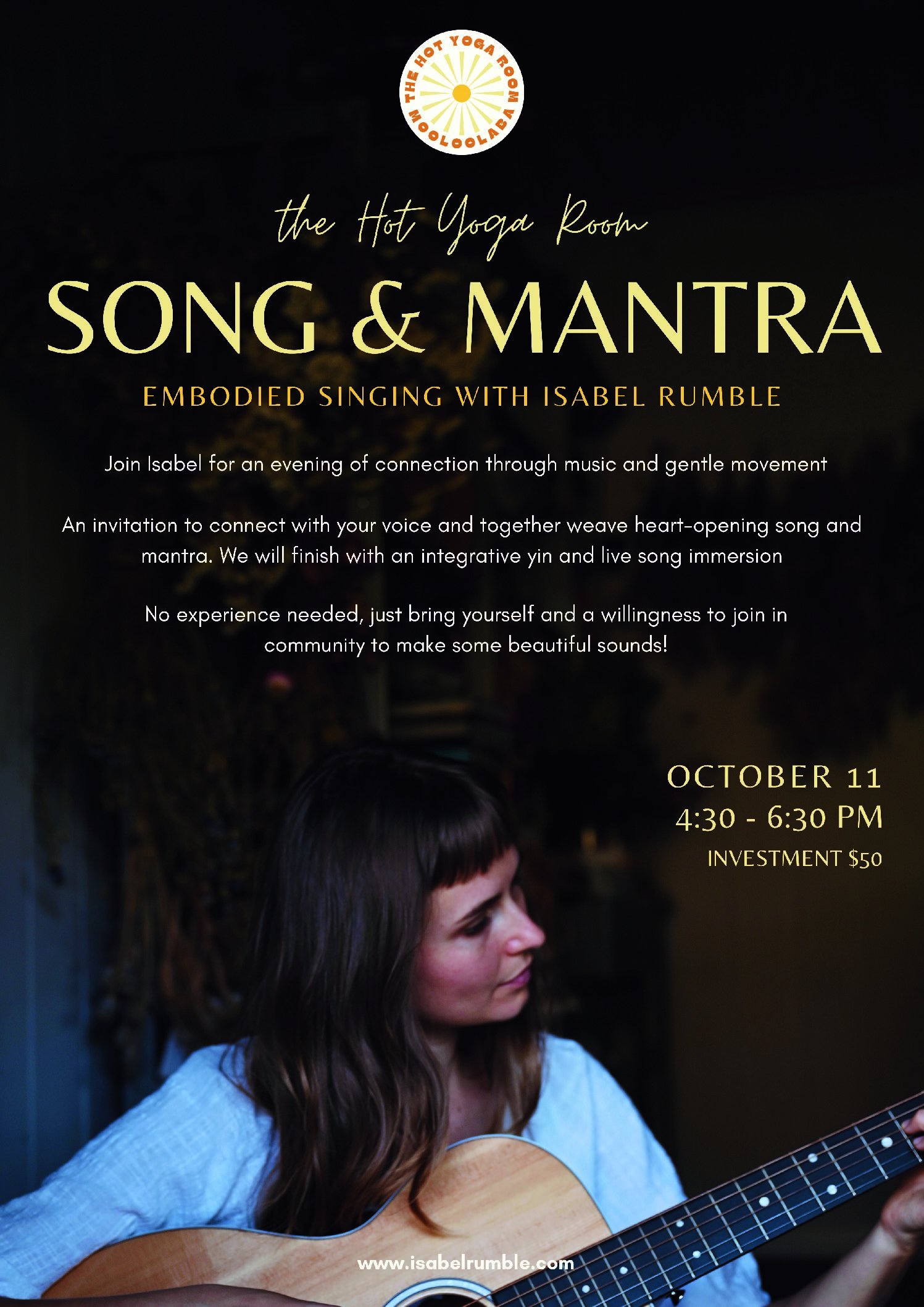 song and mantra HYR no QR code website Hot Yoga Room Events - Sounds of Stillness with melina Lynde